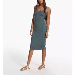 Vuori Women's Midi Dress in Slate Blue